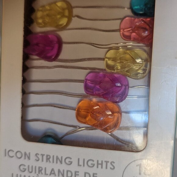 NWT Flip Flops Thong Sandals 18 String Lights Timer Summer Home Decor Ashland - Picture 3 of 7